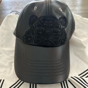 New Black Leather Kenzo Hat